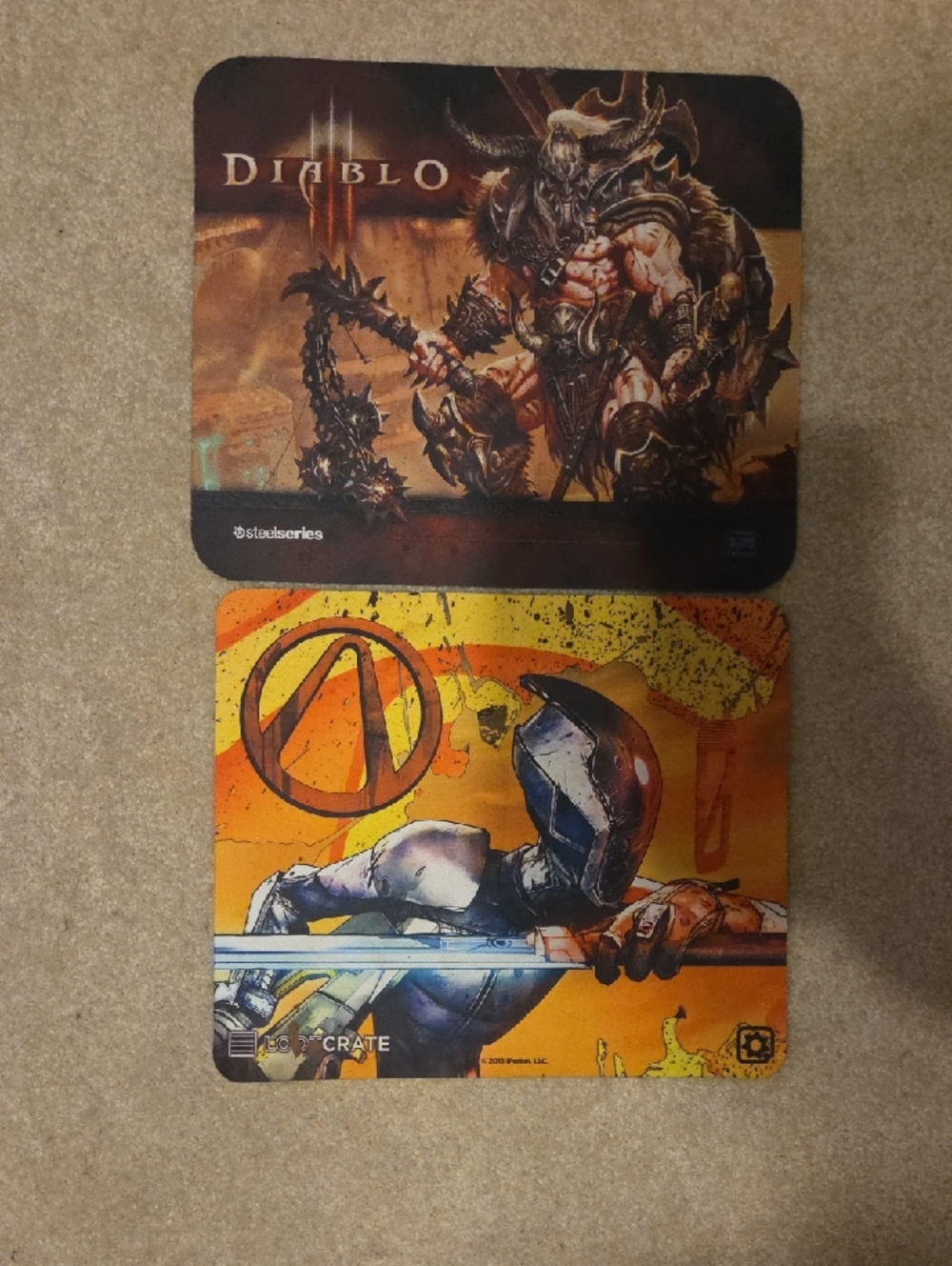 Diablo III and Borderlands Themed Mousepads - Orange/Brown Set